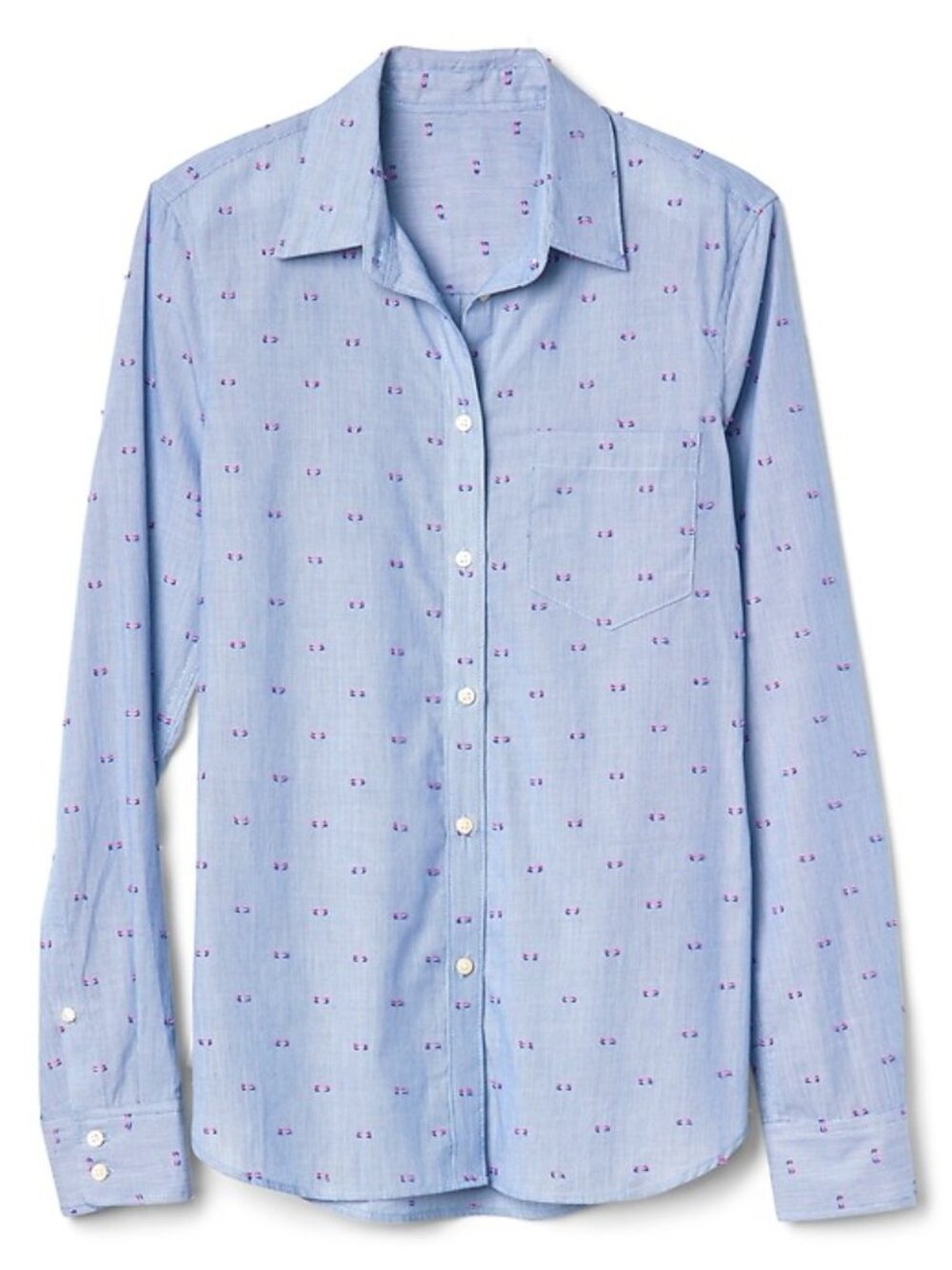 Gap Fitted Boyfriend Clip-Dot Shirt - Size Medium